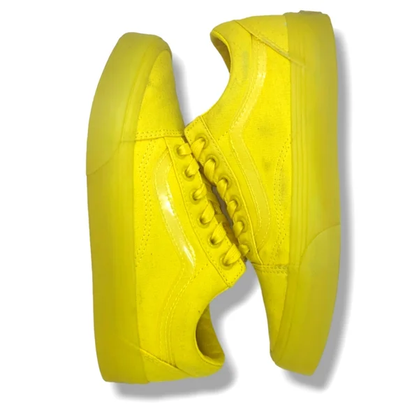 Vans | Old School Yellow Monochrome Translucent Sole Sneakers Women's Size 5.5 - Picture 6 of 8